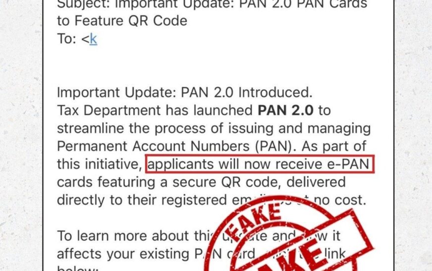 Income Tax Department Alerts: Fake e-PAN Card Emails Target Users