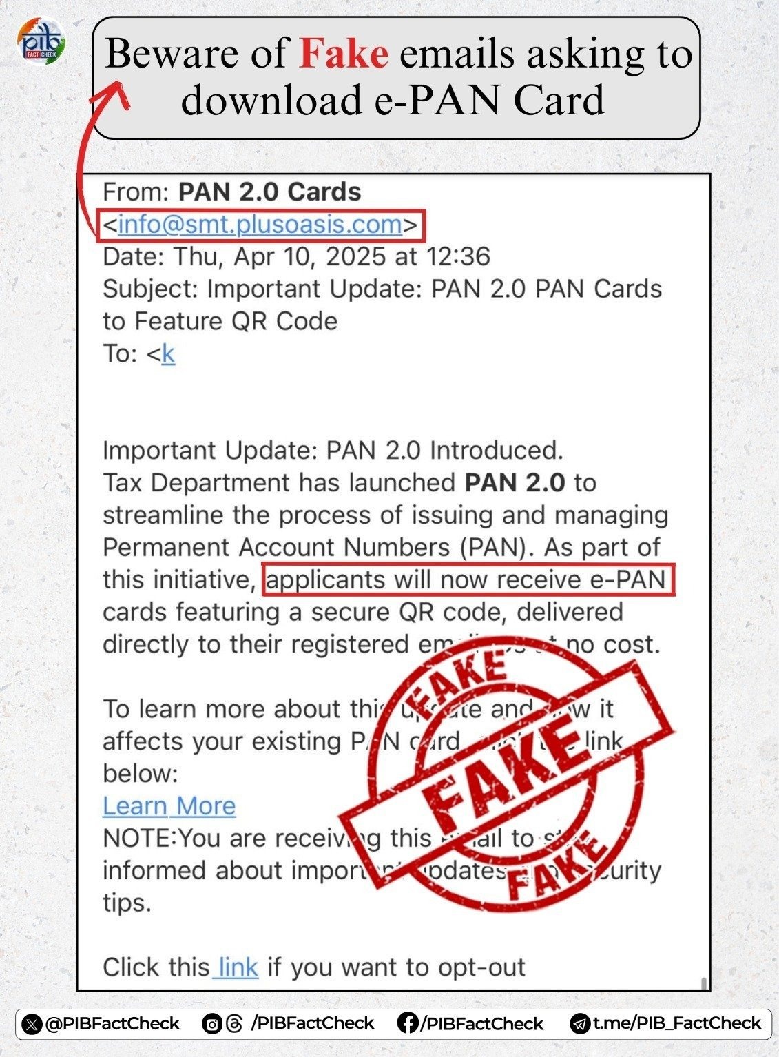 Income Tax Department Alerts: Fake e-PAN Card Emails Target Users