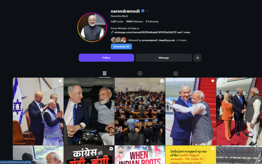 PM Modi Makes Global History: First World Leader to Cross 100 Million Instagram Followers